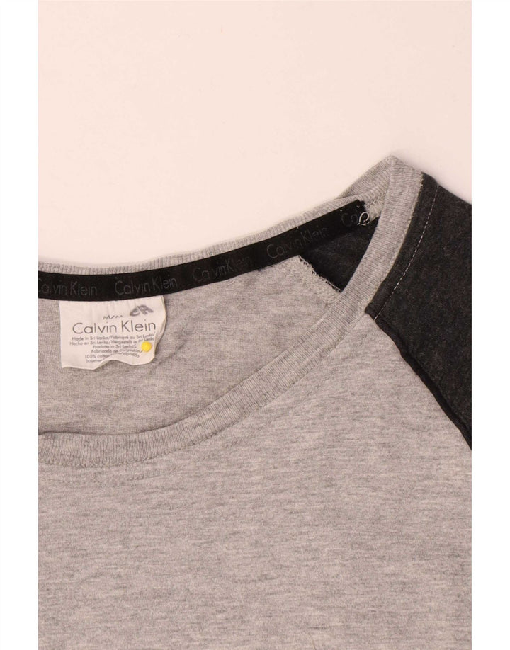 Calvin Klein Haut graphique à manches longues pour homme en coton color block gris moyen