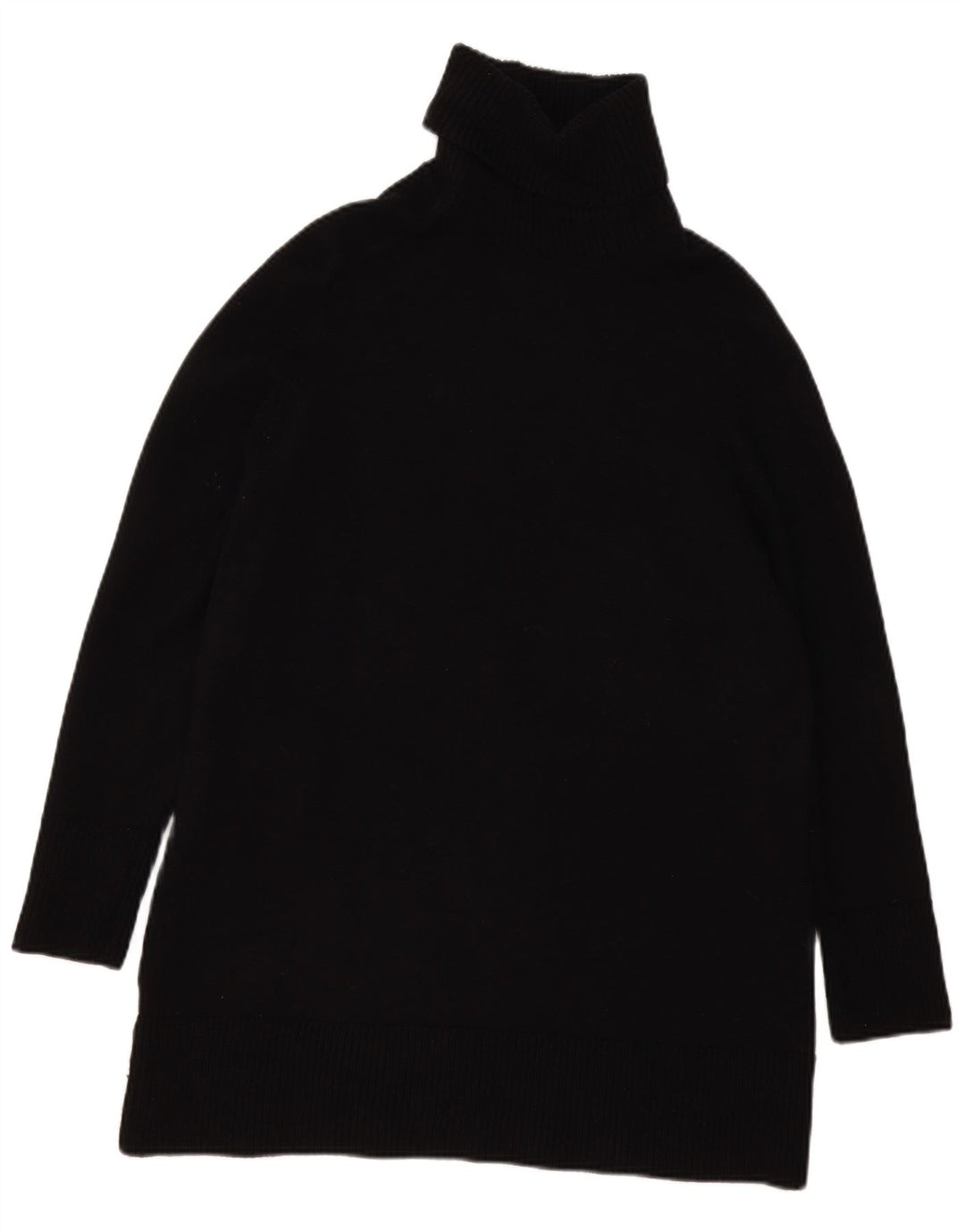Zara Pull surdimensionné à col roulé pour femme UK 10 Petite viscose noire