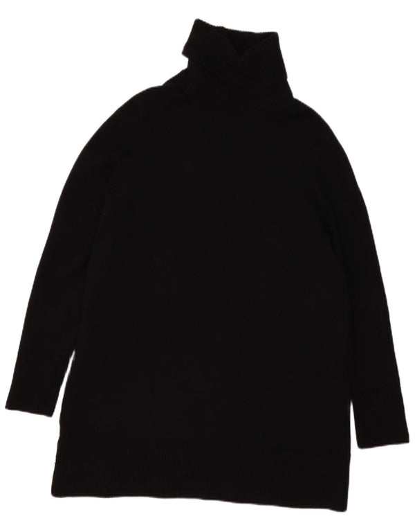 Zara Pull surdimensionné à col roulé pour femme UK 10 Petite viscose noire