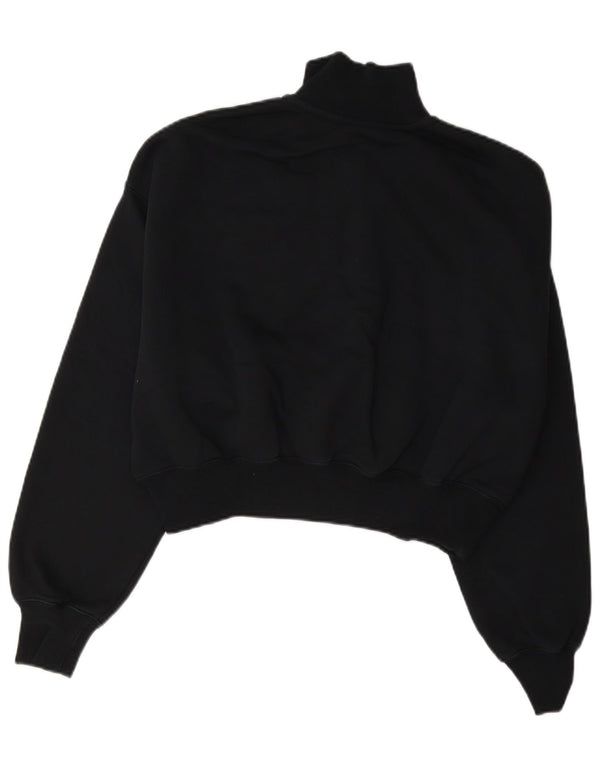Nike Sweat-shirt surdimensionné à col zippé pour femme UK 10 Petit Noir