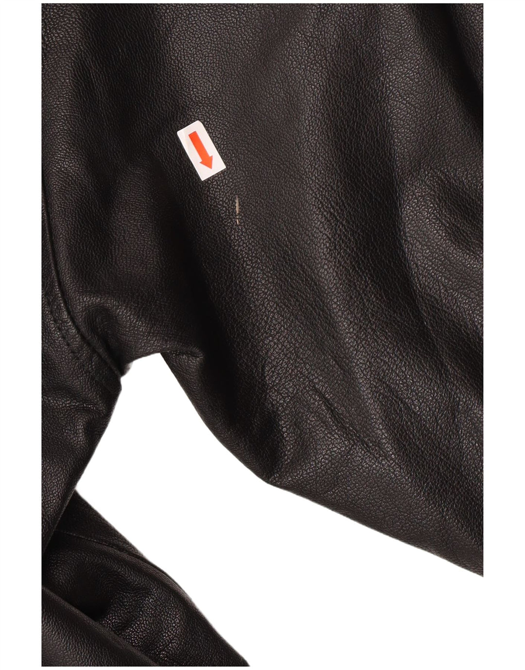 VINTAGE Manteau en cuir femme UK 18 XL Cuir noir