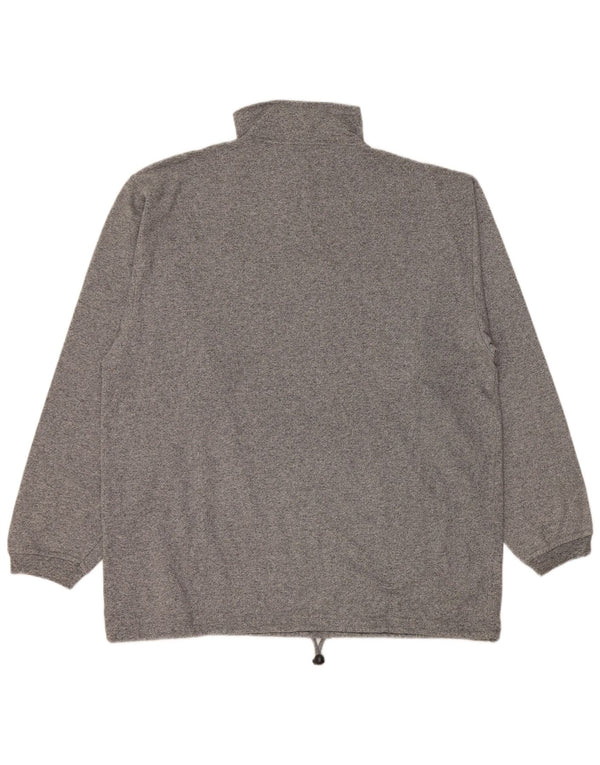 CHAMPION Mens Zip Neck Sweatshirt Jumper 2XL Grey Flecked Cotton