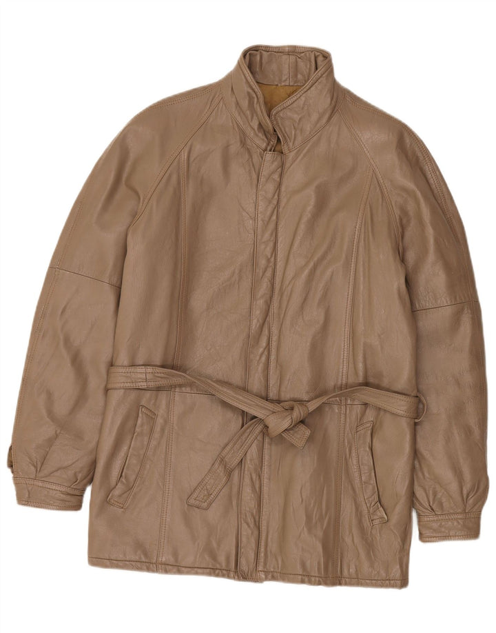 veste en cuir femme vintage UK 14 Brun moyen