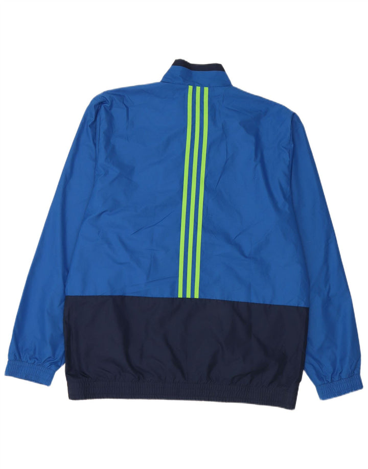 Adidas Veste de survêtement pour homme UK 42/44 Large Bleu Colorblock Polyester