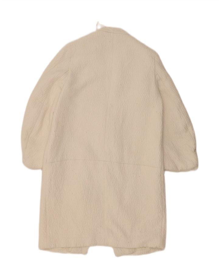 Zara Femme Pardessus UK 44 Moyen Blanc Cassé Polyester