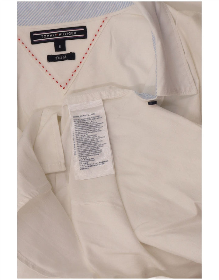 Tommy Hilfiger Chemise ajustée pour femme US 8 Coton blanc moyen