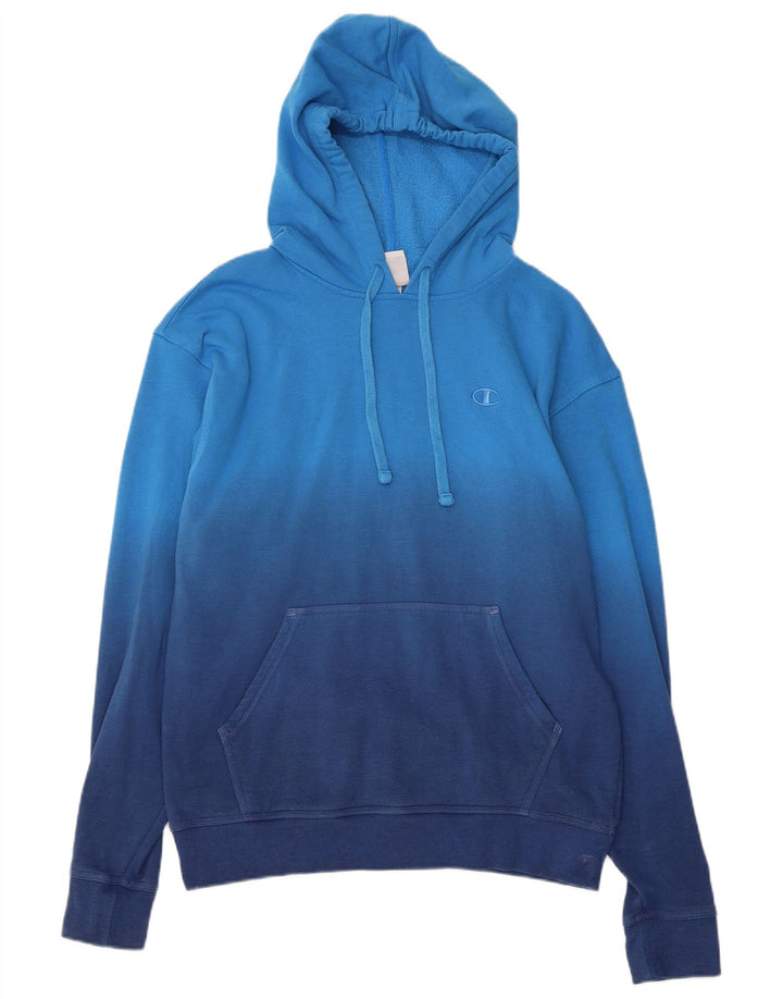 CHAMPION Pull à capuche pour homme en coton color block bleu moyen