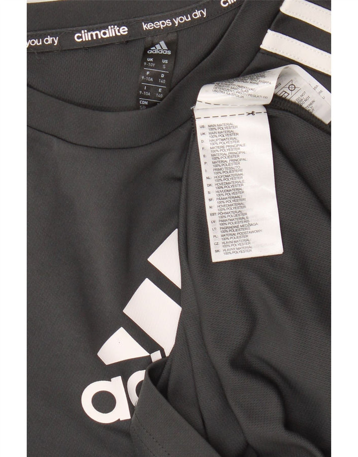 Adidas Garçon Graphic T-Shirt Top 9-10 ans Gris Polyester