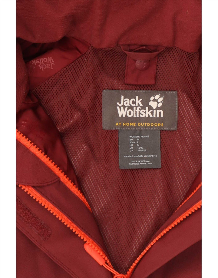 Jack Wolfskin Veste de Pluie Femme UK 10/12 Bordeaux Moyen Colourblock