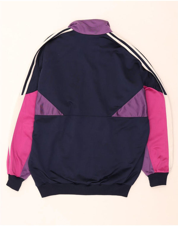Adidas Veste de survêtement graphique pour homme Taille L Bleu marine Colorblock