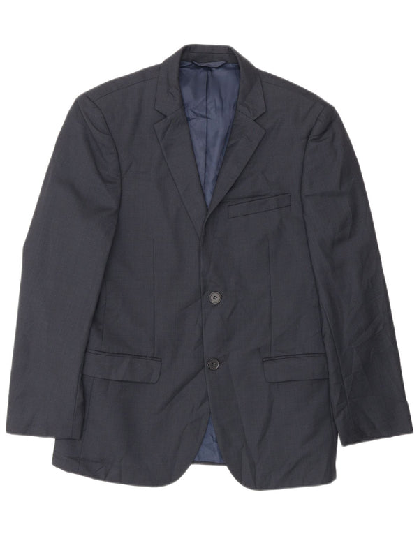 Dkny Veste Blazer Slim Fit à 2 Boutons pour Homme EU 46 Petite Laine Bleu Marine