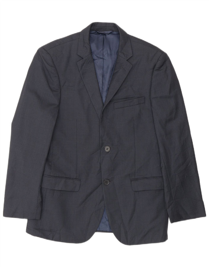 Dkny Veste Blazer Slim Fit à 2 Boutons pour Homme EU 46 Petite Laine Bleu Marine