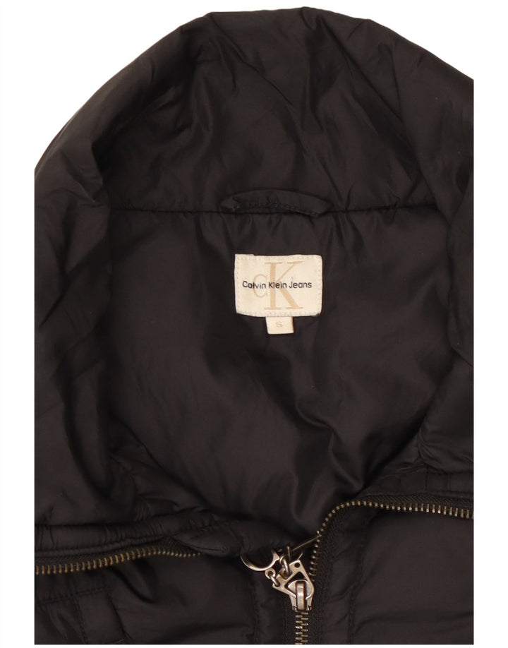 Calvin Klein Jeans Veste Bomber Courte Femme UK 10 Petit Noir Polyester