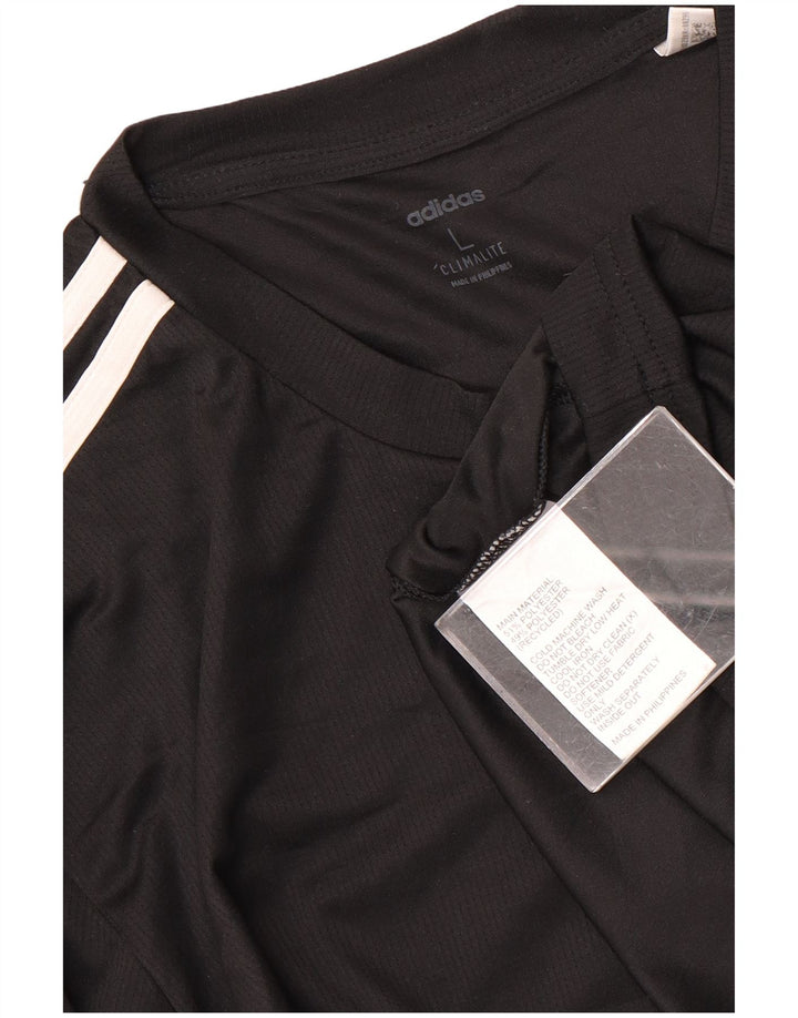 Adidas Hommes Climalite Haut À Manches Longues Grand Noir Polyester