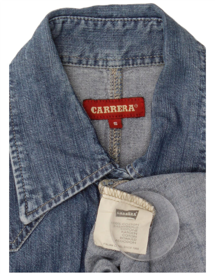 CARRERA Chemise en jean pour femme UK 10 Small Bleu Coton
