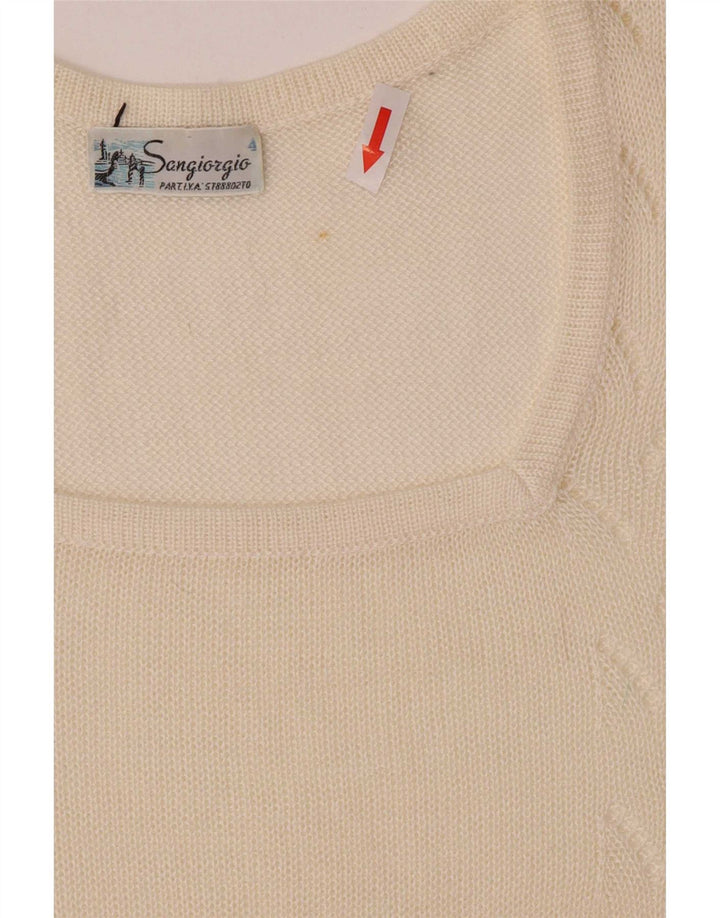 Sangiorgio Chemisier régulier à manches courtes pour femme UK 14 Medium Off White