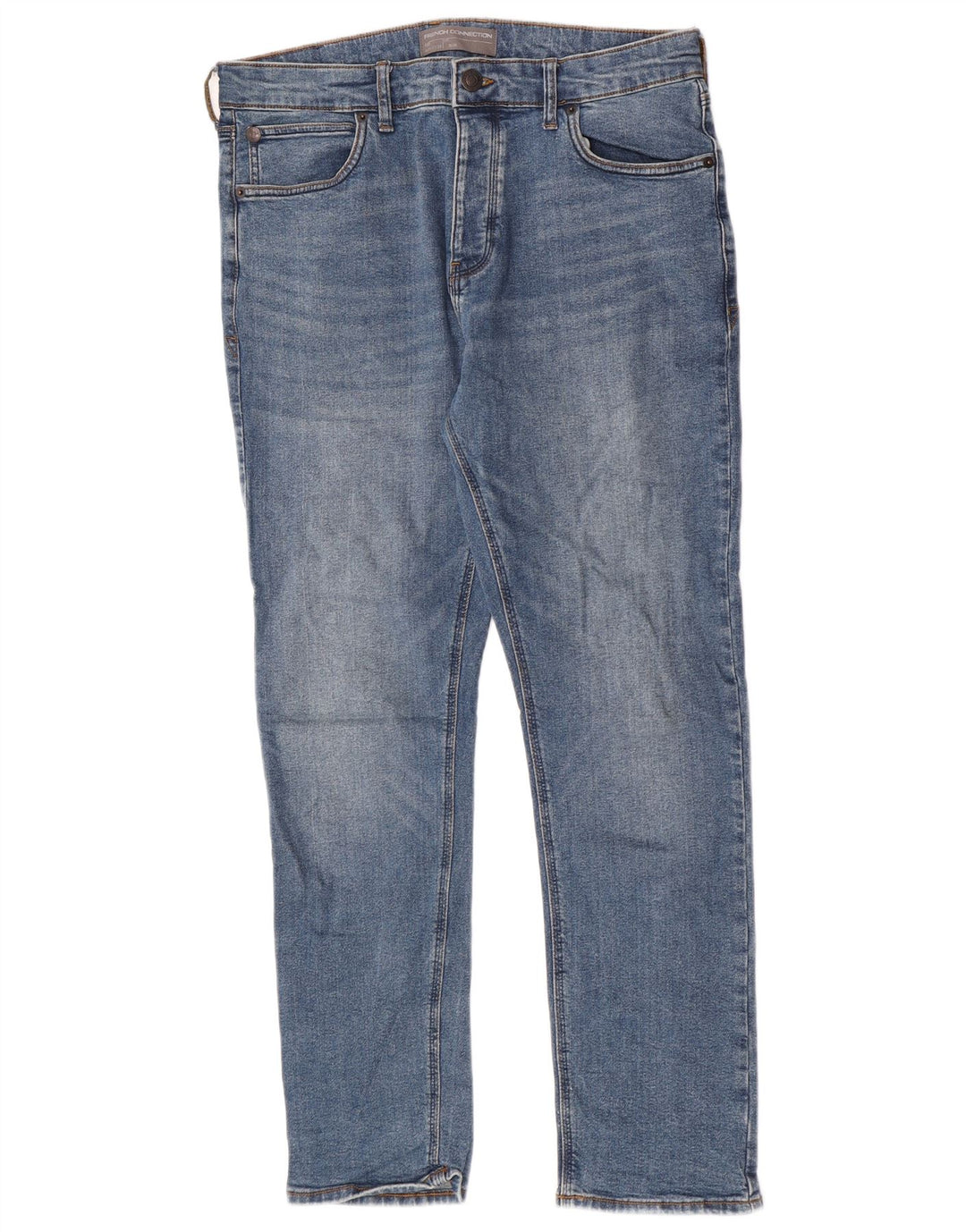 French Connection Jean Slim Homme W34 L30 Bleu Coton