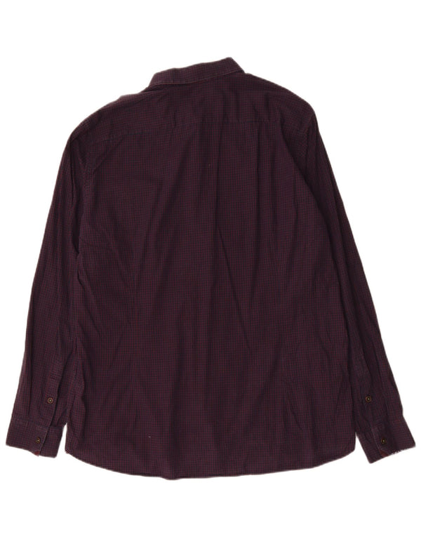 Ted Baker Chemise Homme Taille 6 2XL Violet Vichy Coton