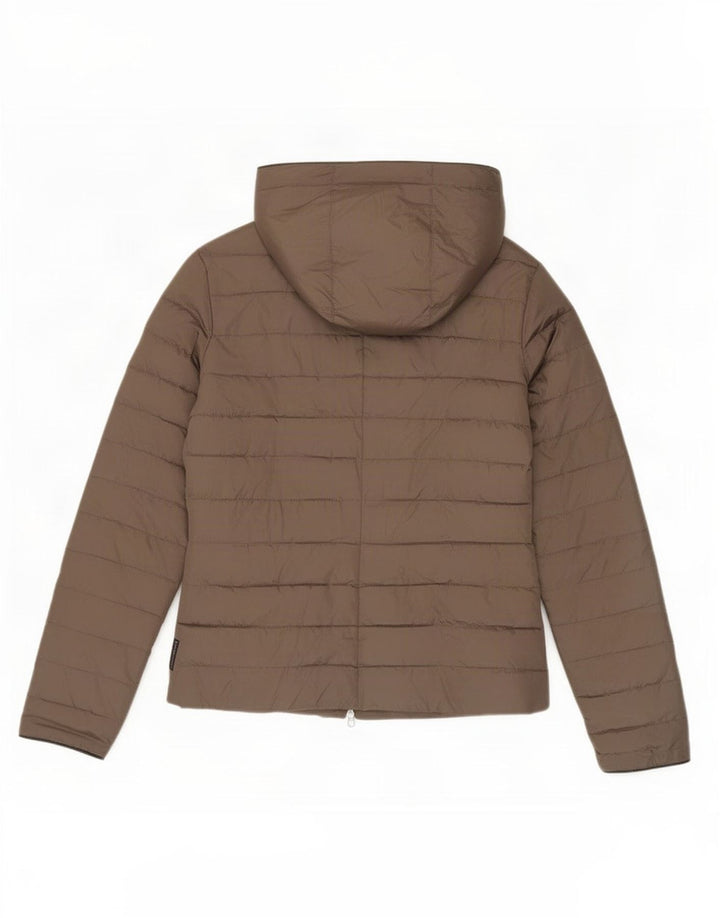 Armani Jeans Veste matelassée à capuche pour femme IT 42 Marron moyen Polyester