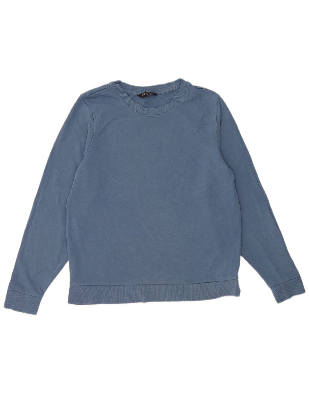 Marks & Spencer Sweat-shirt pour femme UK 14 Bleu moyen Coton
