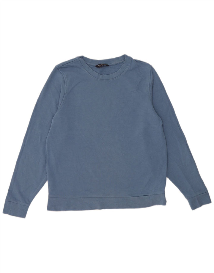 Marks & Spencer Sweat-shirt pour femme UK 14 Bleu moyen Coton