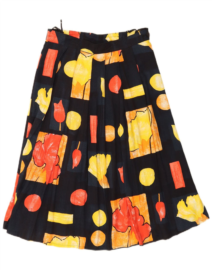 Jupe trapèze taille haute femme Vintage W28 Patchwork multicolore moyen