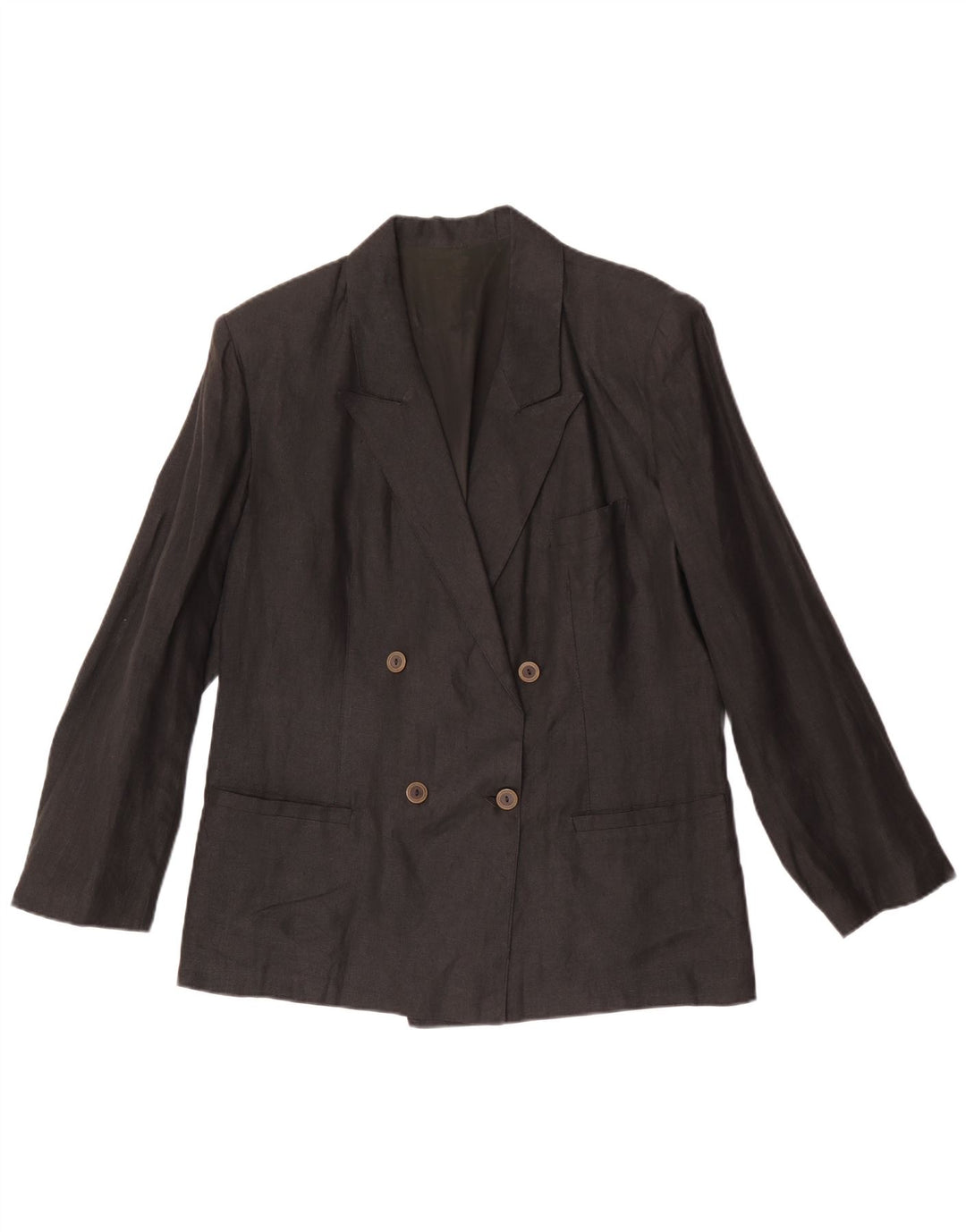vintage Femme Double Breasted Blazer Veste IT 48 XL Lin Gris