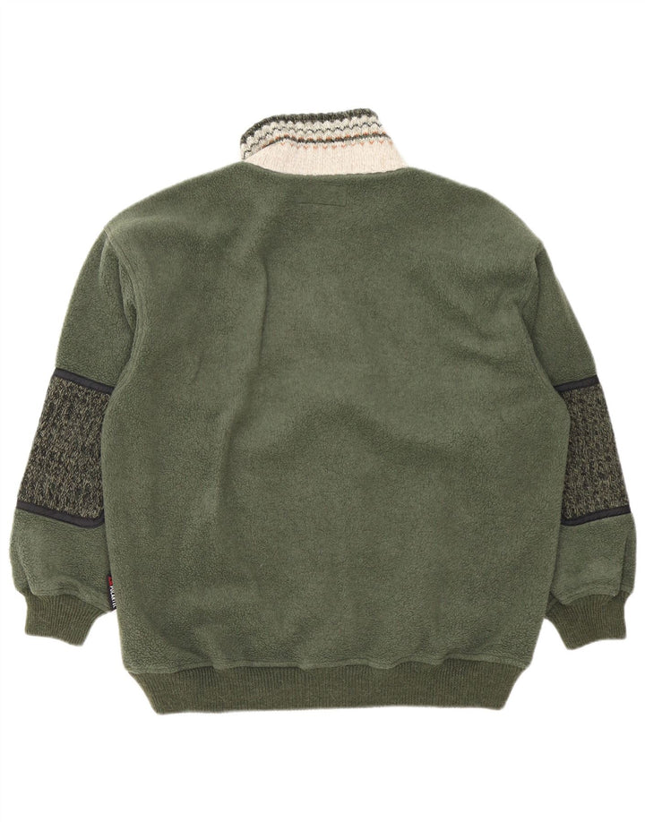 Silvy Veste polaire pour homme UK 40 Large Vert Colorblock Polyester