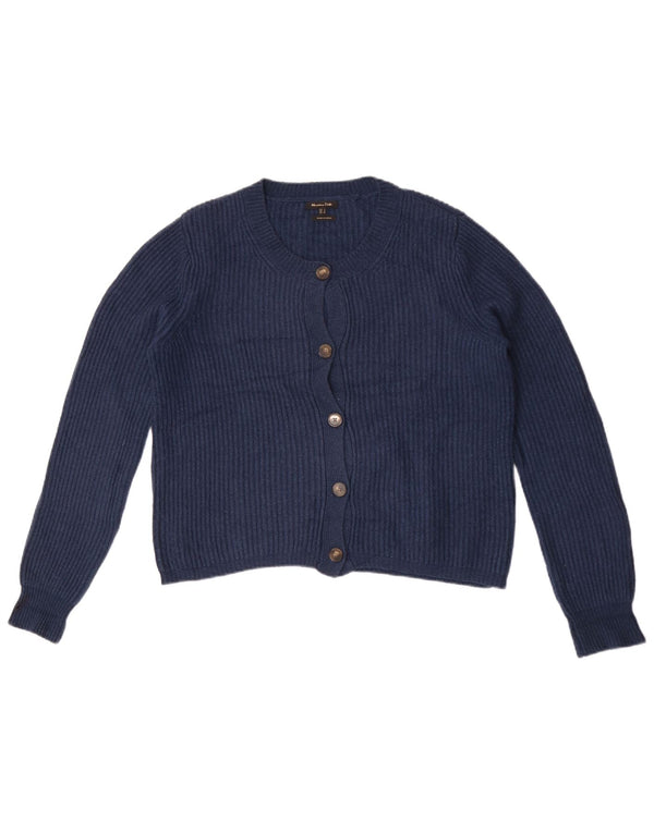 Massimo Dutti Cardigan court surdimensionné pour femme UK 10 Petit Bleu marine