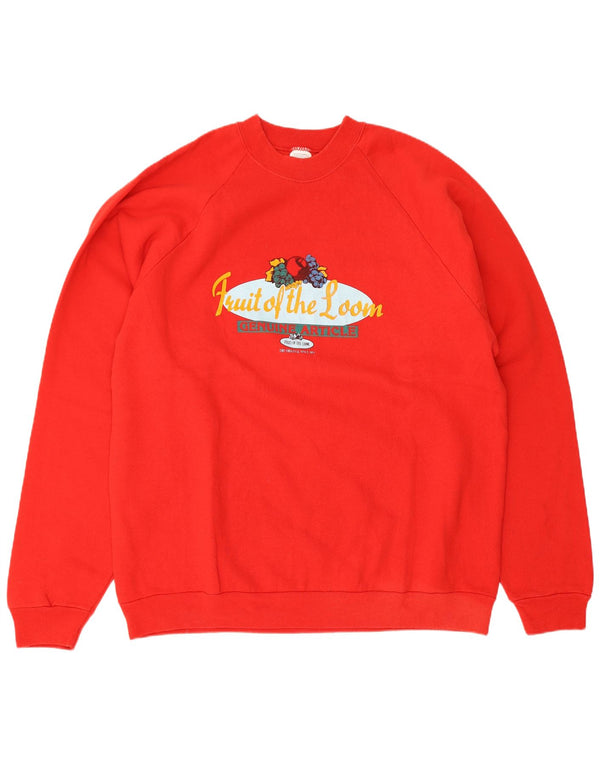 Fruit Of The Loom Sweat-shirt graphique pour homme XL Rouge Coton