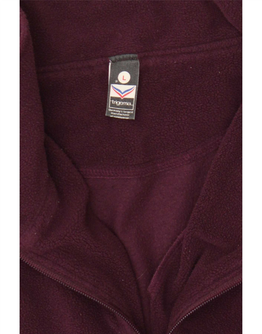Trigema Pull polaire à col zippé pour homme en polyester bordeaux Taille L