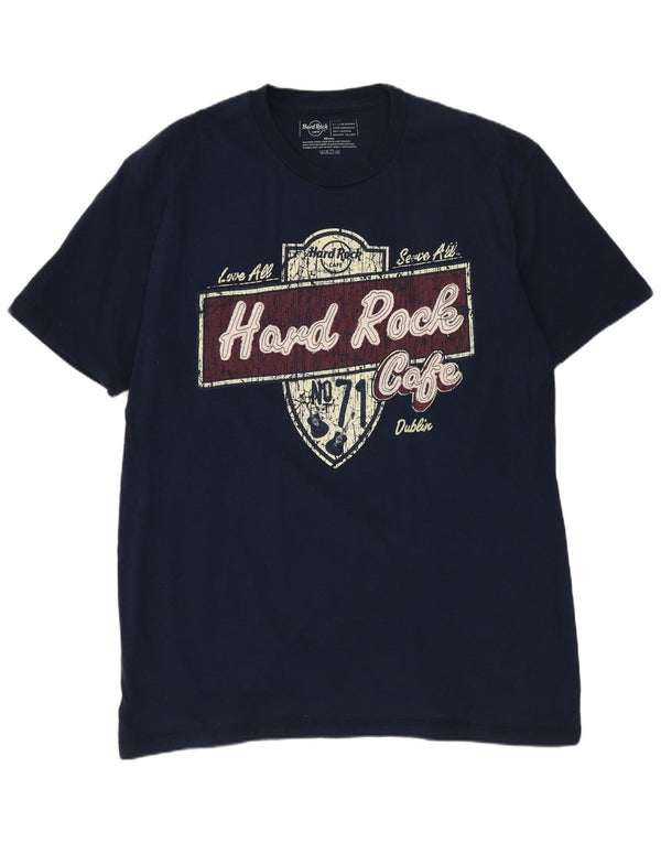 HARD ROCK CAFE T-shirt graphique Dublin pour homme, grand, bleu marine, en coton