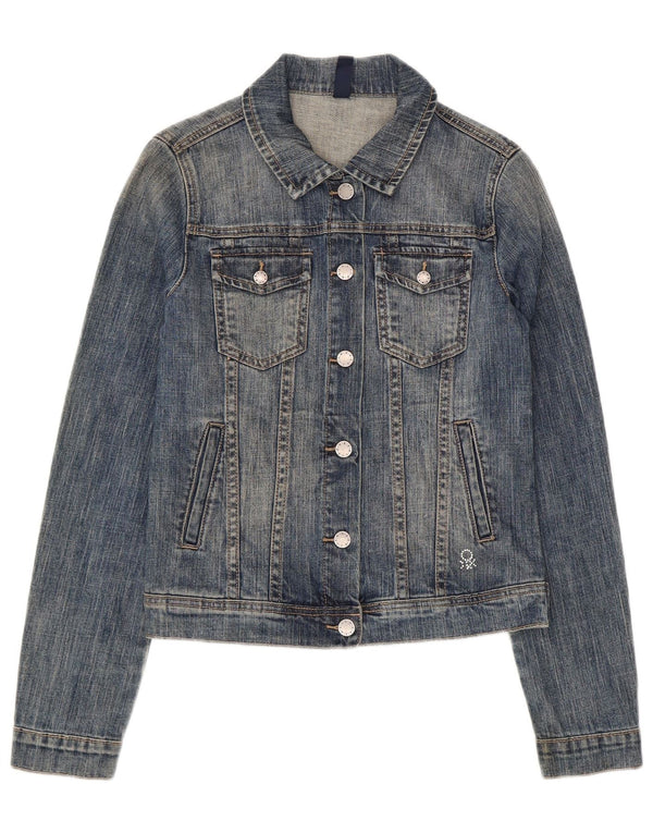 Benetton Veste en jean fille 11-12 ans 2XL Bleu Coton