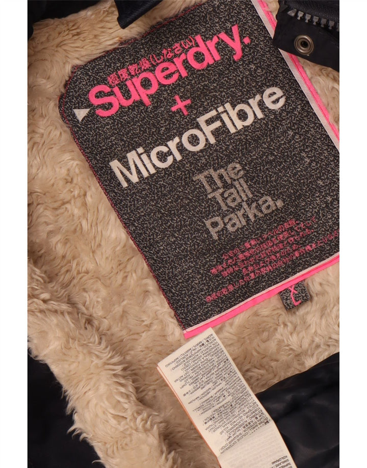 Superdry Veste Parka À Capuche Femme UK 18 XL Bleu Marine Polyester