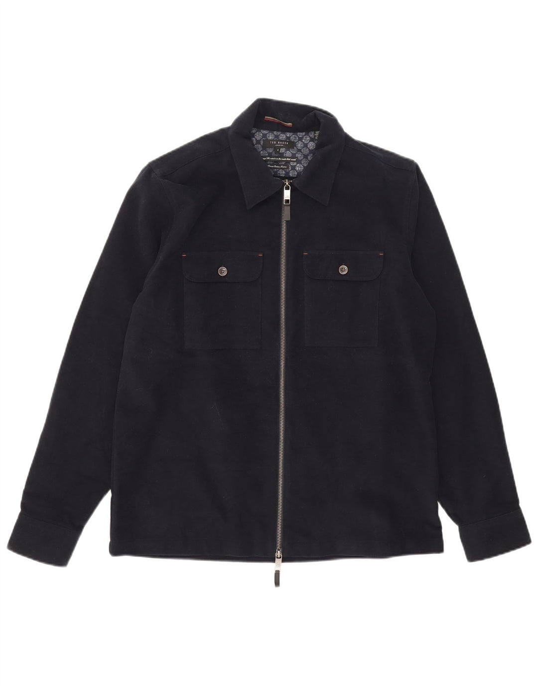 Ted Baker Veste Bomber Homme Taille 4 Grand Coton Bleu Marine