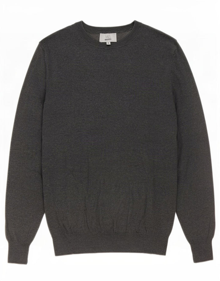 Marks & Spencer Pull à col bateau coupe classique pour homme Gris moyen