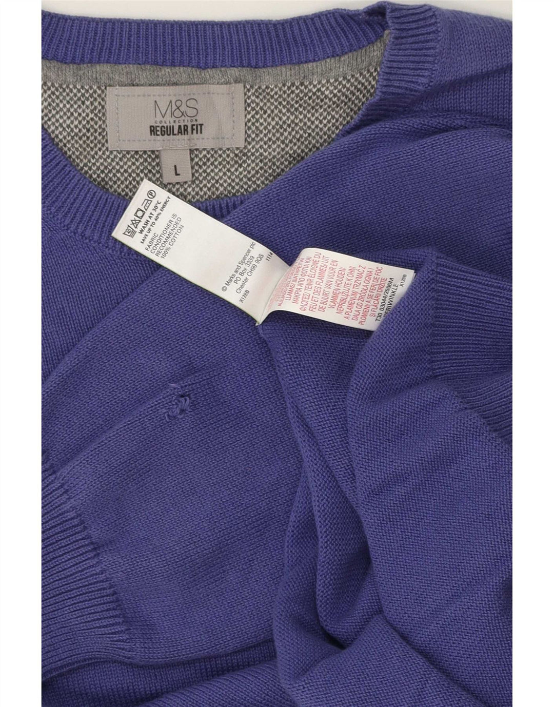 Marks & Spencer Pull à col rond coupe classique pour homme Violet Taille L