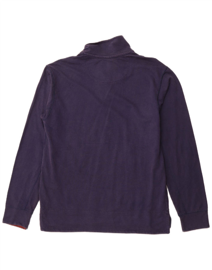 Weird Fish Haut à manches longues pour homme avec fermeture éclair 1/4 en coton bleu marine