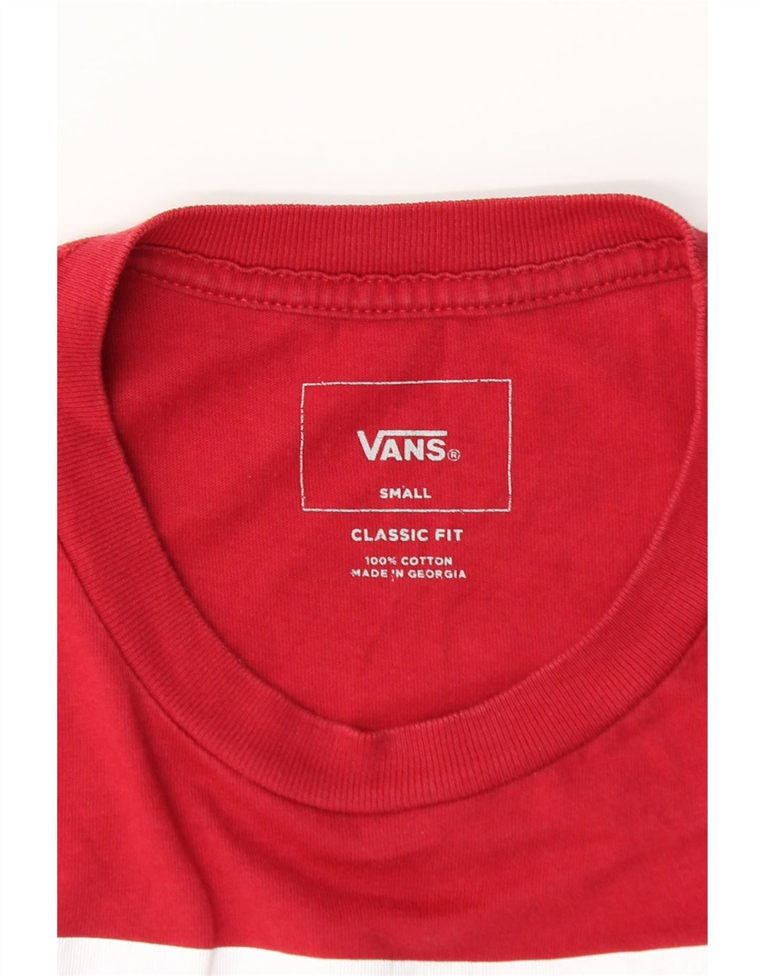 VANS Haut graphique à manches longues pour homme Coupe classique Petit coton rouge