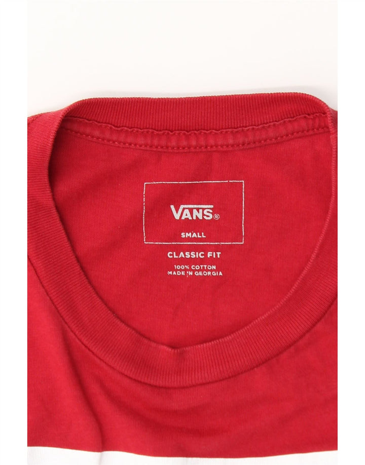 VANS Haut graphique à manches longues pour homme Coupe classique Petit coton rouge