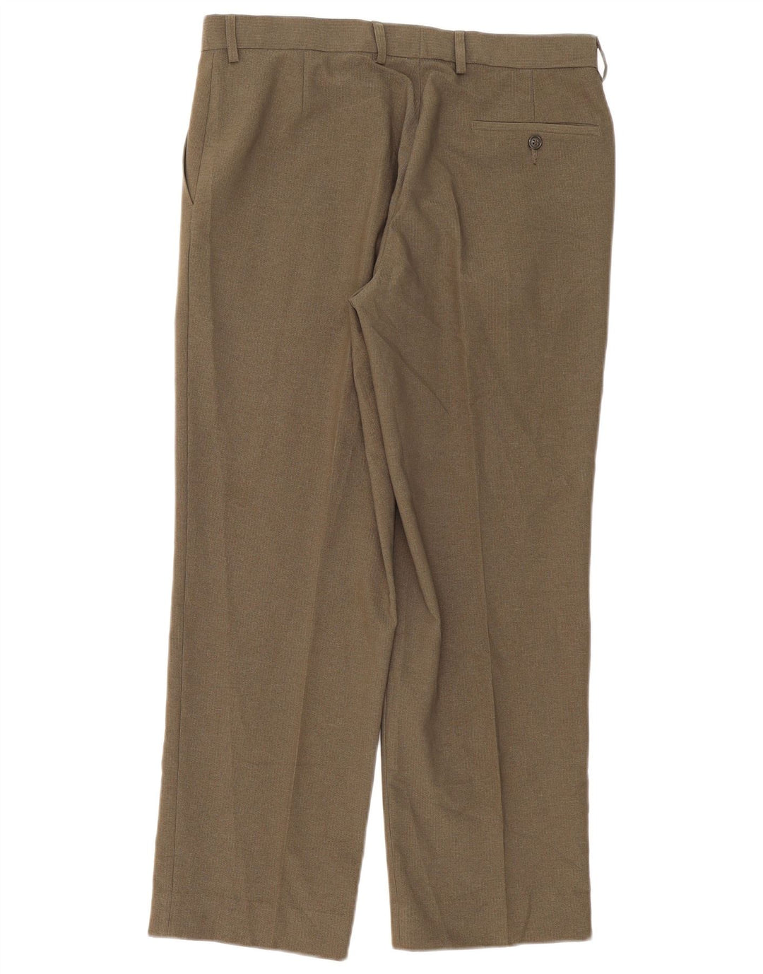 Marks & Spencer Pantalon de costume droit pour homme W34 L31 Kaki Polyester