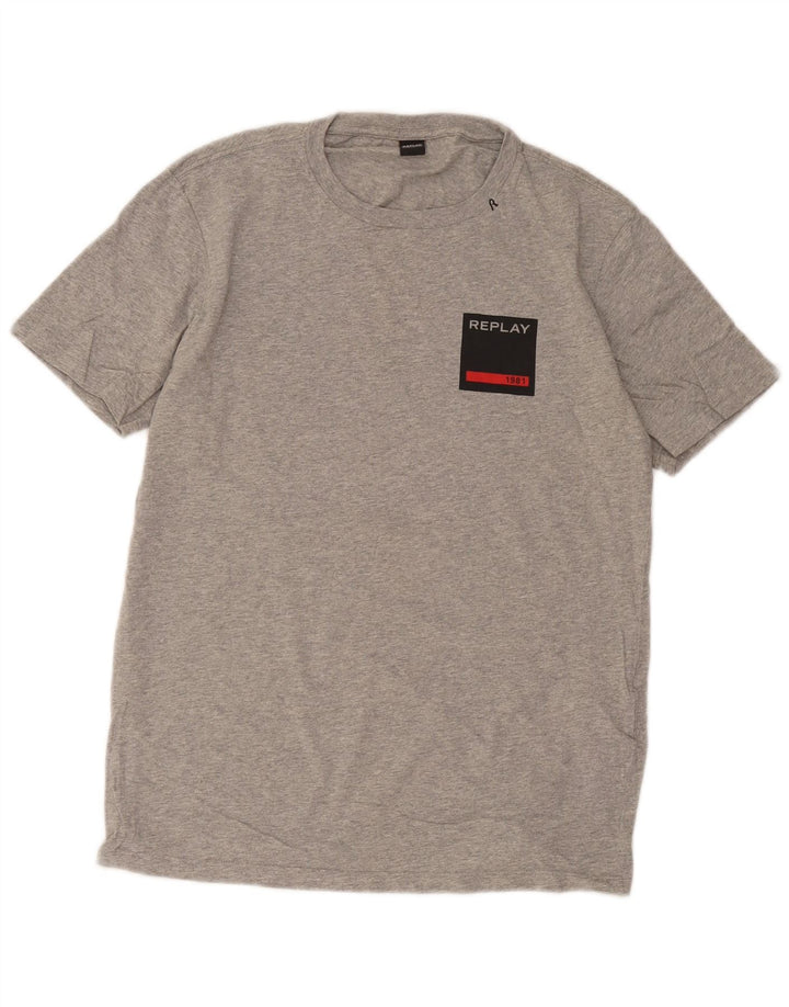 Replay T-Shirt Homme Haut Large Gris Moucheté Coton