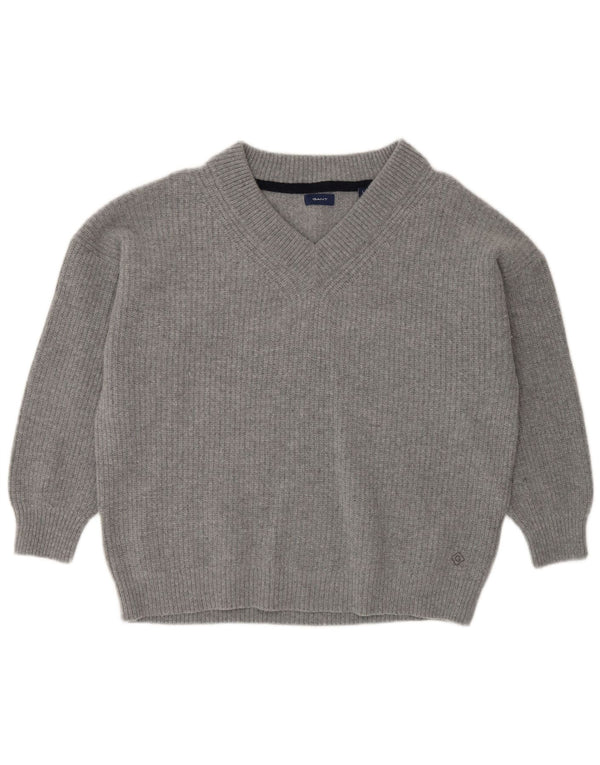 Gant Pull ample à col en V pour femme UK 16 Large Gris