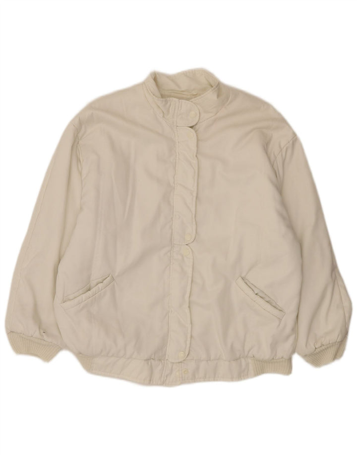 veste bomber surdimensionnée femme vintage UK 18 XL Blanc