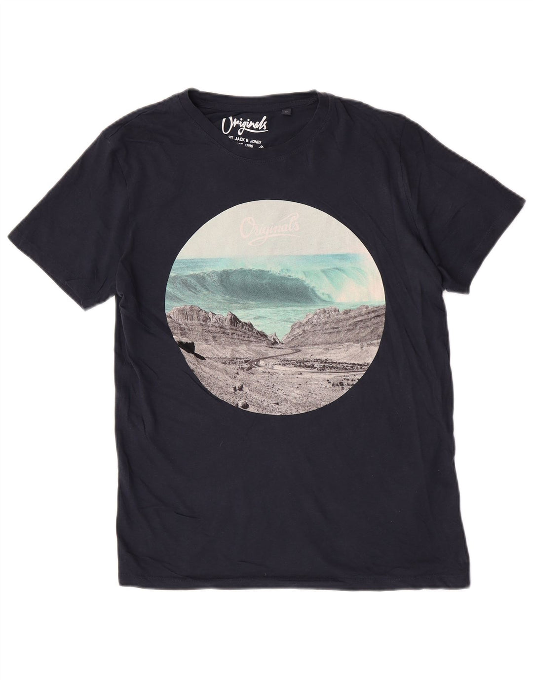 Jack & Jones T-Shirt Regular Graphic Homme Bleu Marine Moyen Nature
