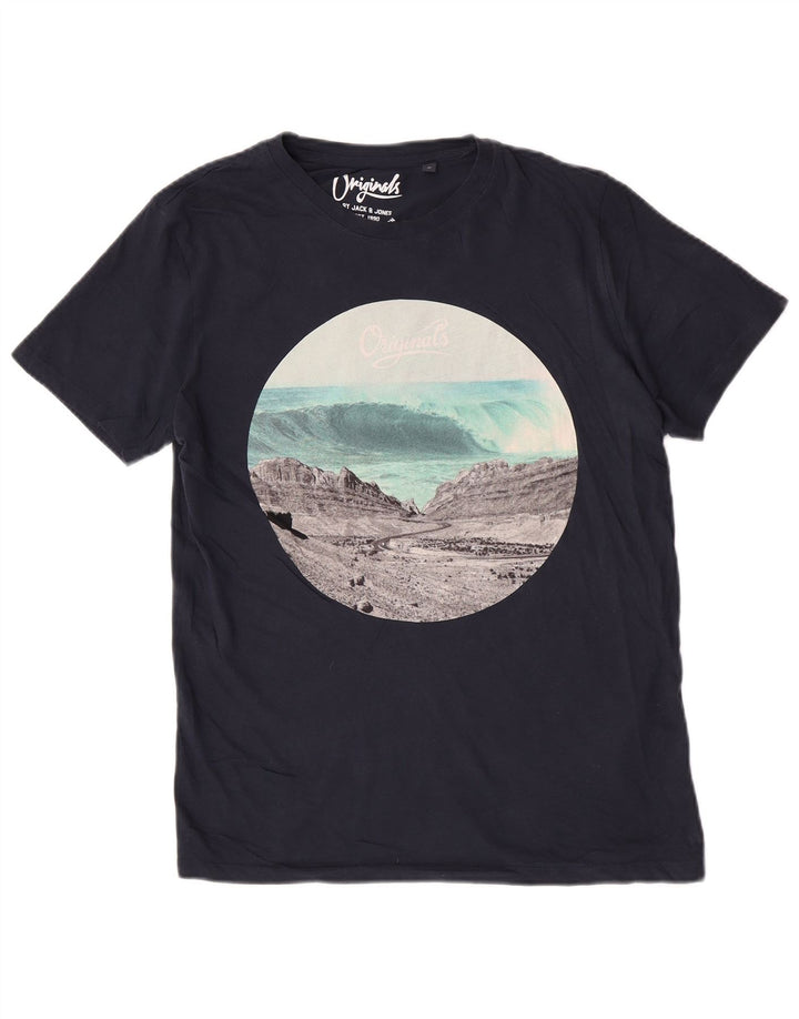 Jack & Jones T-Shirt Regular Graphic Homme Bleu Marine Moyen Nature