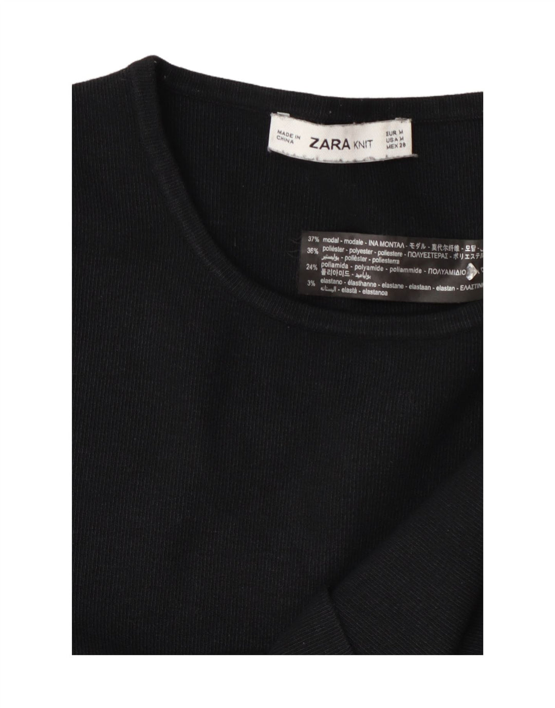 Zara Pull Femme Pull UK 14 Moyen Noir Colorblock Modal
