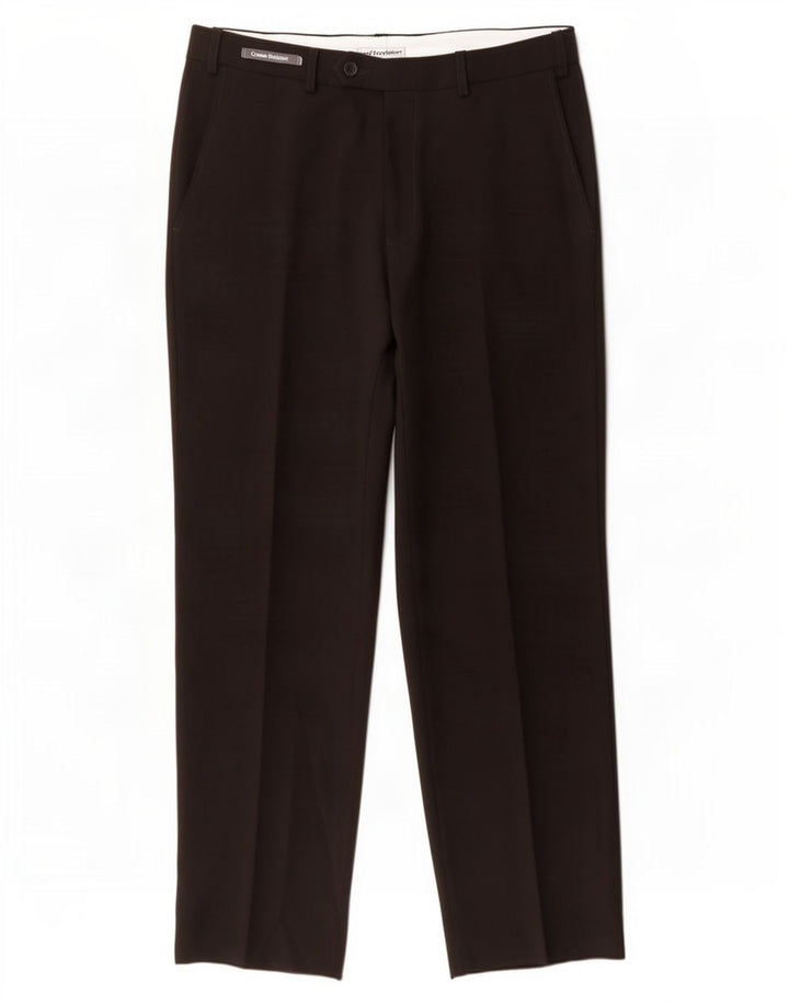 Marks & Spencer Pantalon de costume droit pour homme W32 L31 Noir Polyester