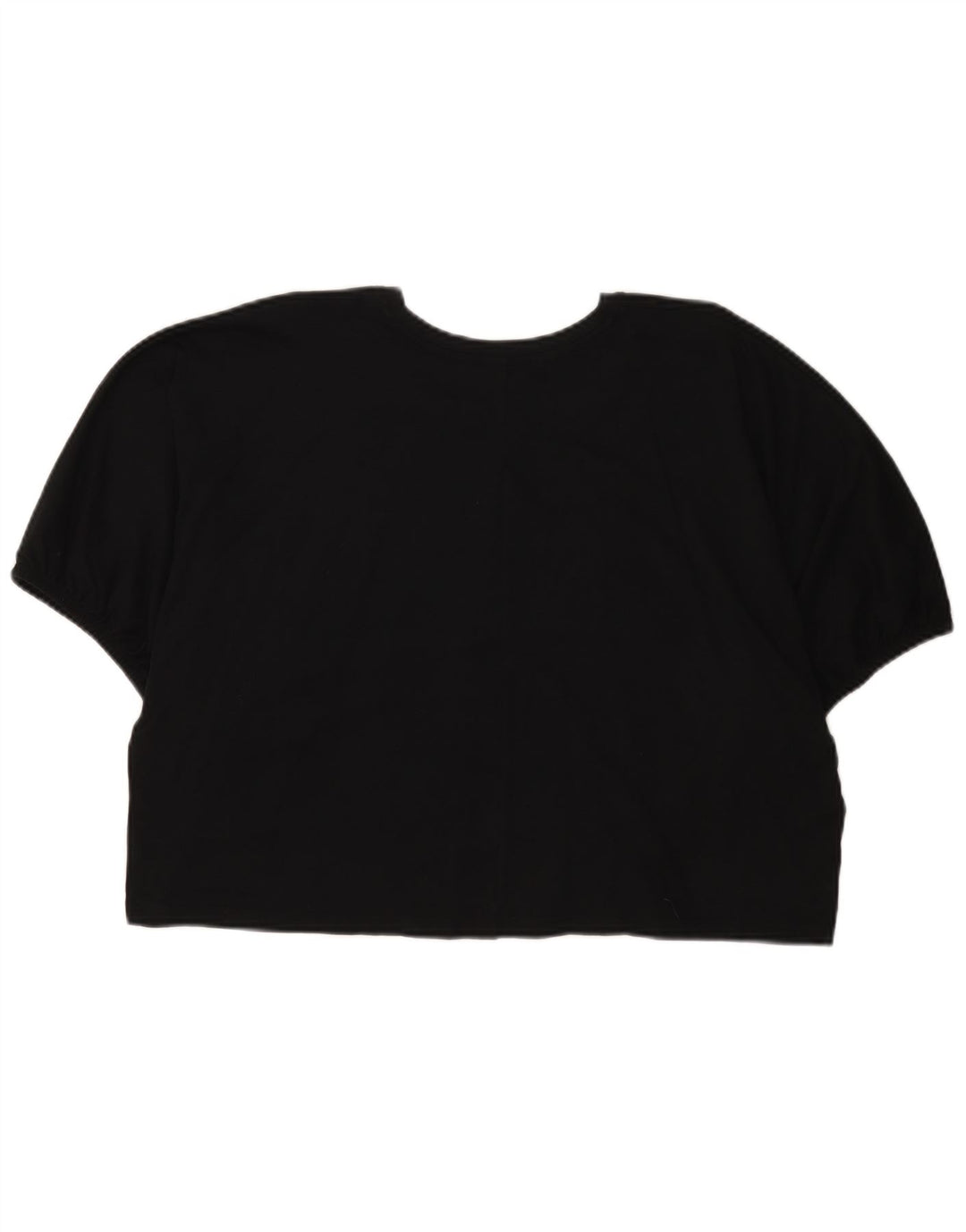 Zara Womens Crop Oversize T-Shirt Top UK 14 Noir Moyen