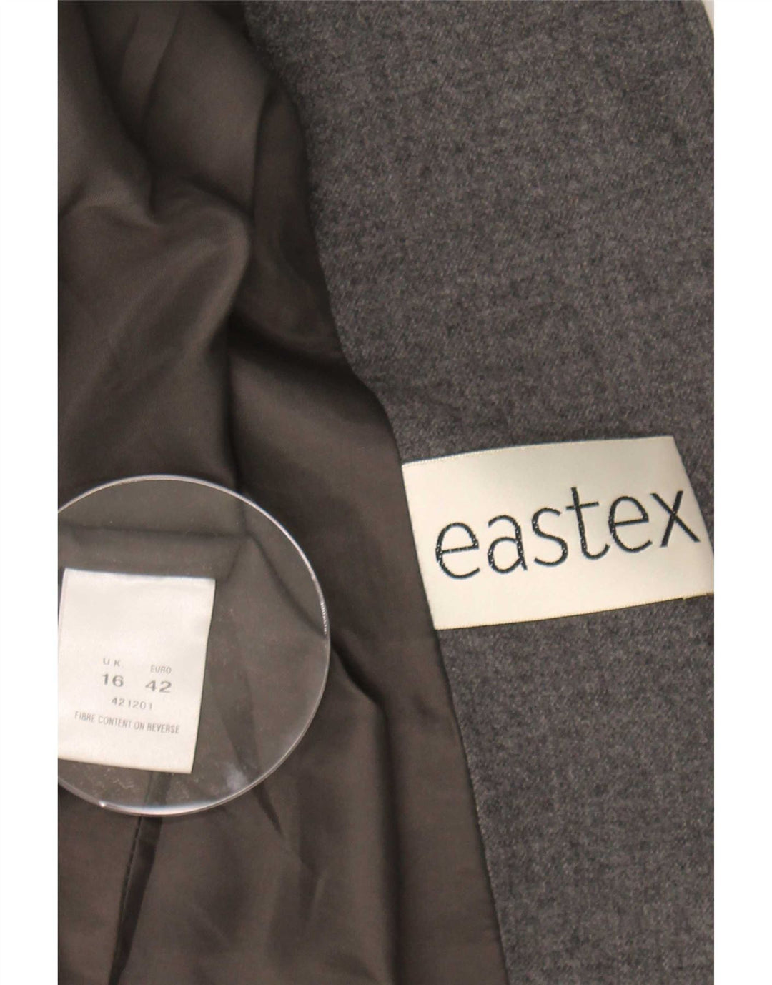 Eastex Veste Blazer 4 Boutons pour Femme UK 16 Grande Laine Grise